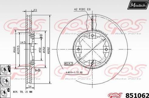 Maxtech 851062.6980 - Гальмівний диск avtolavka.club