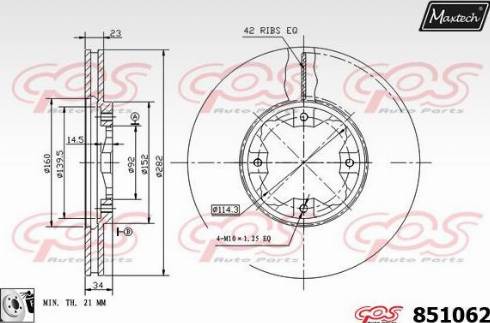 Maxtech 851062.0080 - Гальмівний диск avtolavka.club