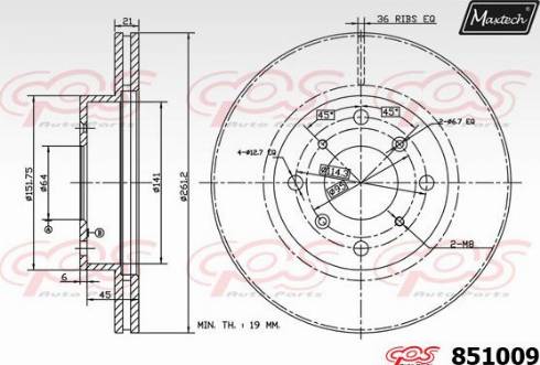 Maxtech 851009.0000 - Гальмівний диск avtolavka.club