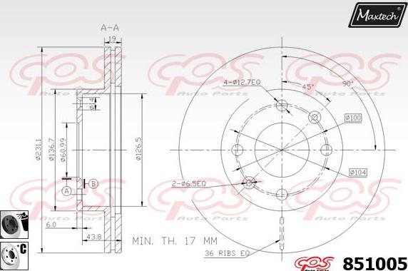 Maxtech 851009 - Гальмівний диск avtolavka.club