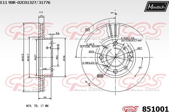 Maxtech 851004 - Гальмівний диск avtolavka.club