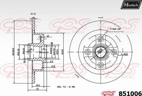 Maxtech 851006.0000 - Гальмівний диск avtolavka.club