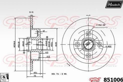 Maxtech 851006.0080 - Гальмівний диск avtolavka.club