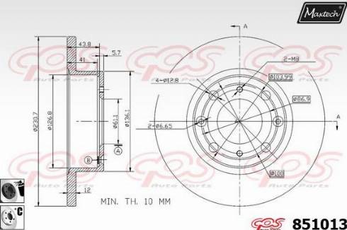 Maxtech 851013.6060 - Гальмівний диск avtolavka.club