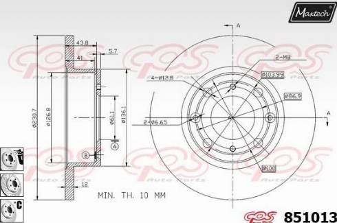 Maxtech 851013.6880 - Гальмівний диск avtolavka.club