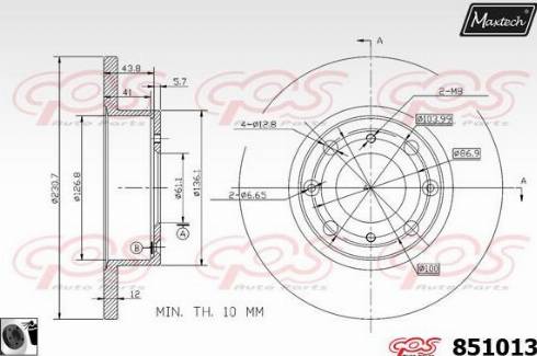 Maxtech 851013.0060 - Гальмівний диск avtolavka.club