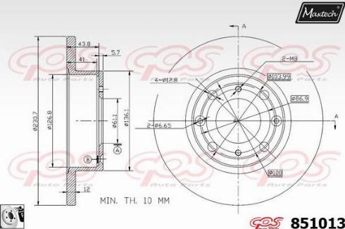 Maxtech 851013.0080 - Гальмівний диск avtolavka.club