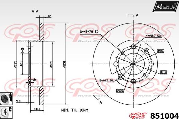 Maxtech 851013 - Гальмівний диск avtolavka.club