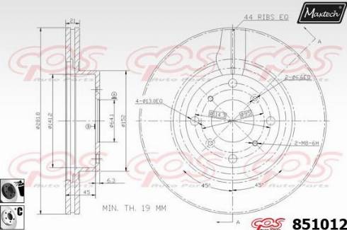 Maxtech 851012.6060 - Гальмівний диск avtolavka.club