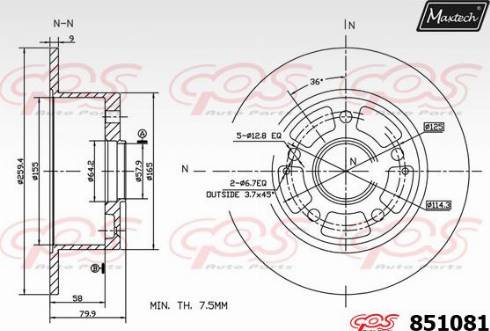 Maxtech 851081.0000 - Гальмівний диск avtolavka.club