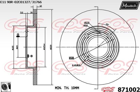 Maxtech 851081 - Гальмівний диск avtolavka.club