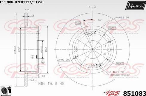 Maxtech 851083.0060 - Гальмівний диск avtolavka.club