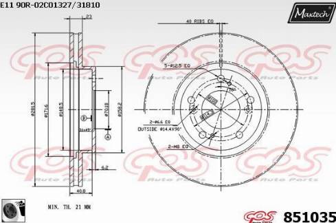 Maxtech 851035.0060 - Гальмівний диск avtolavka.club