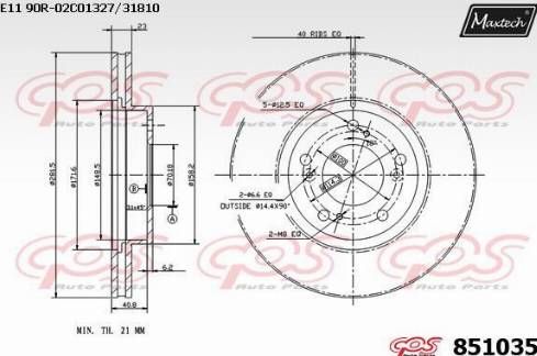 Maxtech 851035.0000 - Гальмівний диск avtolavka.club