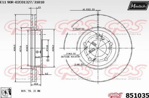 Maxtech 851035.0080 - Гальмівний диск avtolavka.club