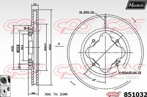 Maxtech 851032.6060 - Гальмівний диск avtolavka.club