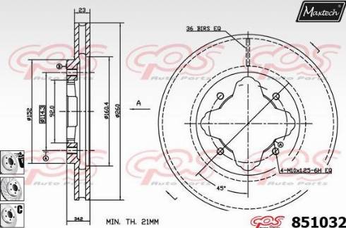 Maxtech 851032.6880 - Гальмівний диск avtolavka.club