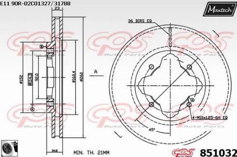 Maxtech 851032.0060 - Гальмівний диск avtolavka.club