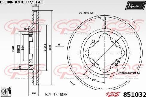 Maxtech 851032.0080 - Гальмівний диск avtolavka.club