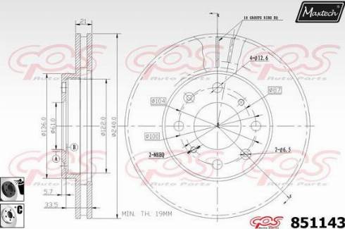 Maxtech 851143.6060 - Гальмівний диск avtolavka.club