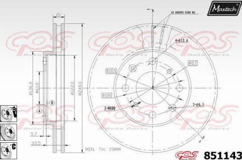 Maxtech 851143.6880 - Гальмівний диск avtolavka.club