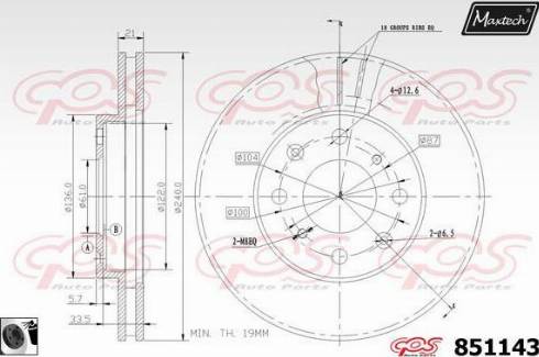 Maxtech 851143.0060 - Гальмівний диск avtolavka.club