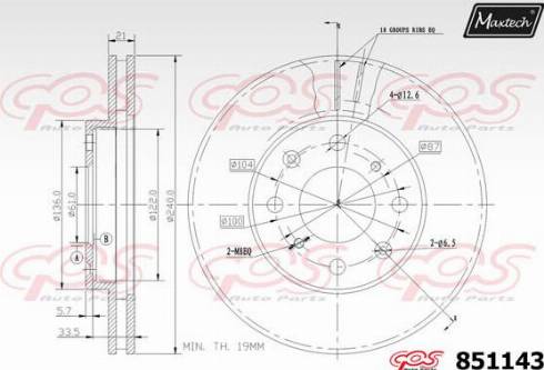 Maxtech 851143.0000 - Гальмівний диск avtolavka.club