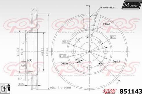 Maxtech 851143.0080 - Гальмівний диск avtolavka.club