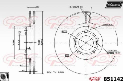 Maxtech 851142.0060 - Гальмівний диск avtolavka.club