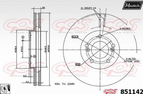 Maxtech 851142.0080 - Гальмівний диск avtolavka.club