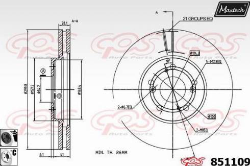 Maxtech 851109.6060 - Гальмівний диск avtolavka.club