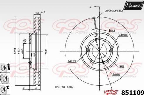 Maxtech 851109.6880 - Гальмівний диск avtolavka.club