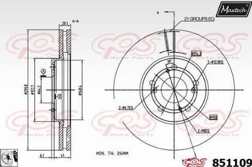 Maxtech 851109.0080 - Гальмівний диск avtolavka.club