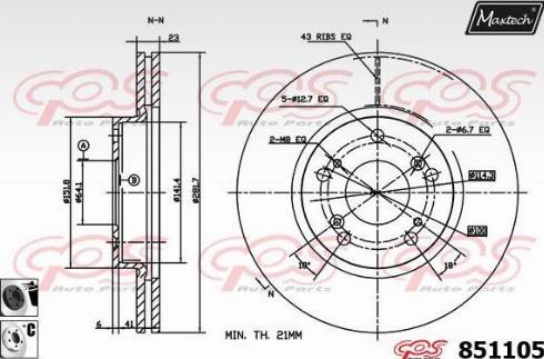 Maxtech 851105.6060 - Гальмівний диск avtolavka.club