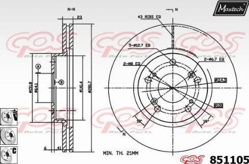 Maxtech 851105.6880 - Гальмівний диск avtolavka.club