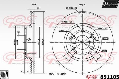 Maxtech 851105.0060 - Гальмівний диск avtolavka.club