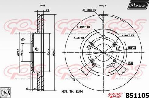 Maxtech 851105.0080 - Гальмівний диск avtolavka.club