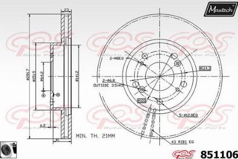 Maxtech 851106.0060 - Гальмівний диск avtolavka.club