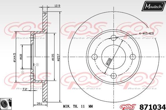 Maxtech 851103 - Гальмівний диск avtolavka.club