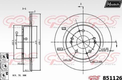 Maxtech 851126.6980 - Гальмівний диск avtolavka.club