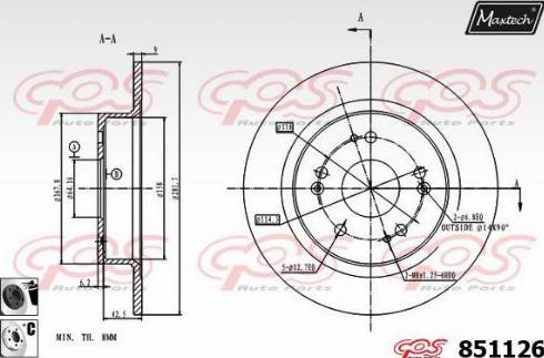 Maxtech 851126.6060 - Гальмівний диск avtolavka.club