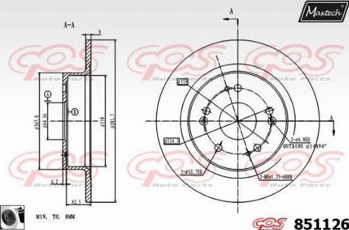 Maxtech 851126.0060 - Гальмівний диск avtolavka.club