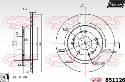 Maxtech 851126.0080 - Гальмівний диск avtolavka.club