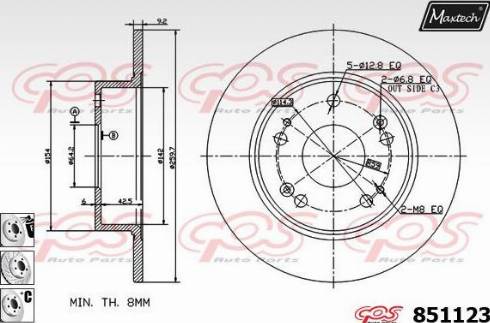 Maxtech 851123.6880 - Гальмівний диск avtolavka.club