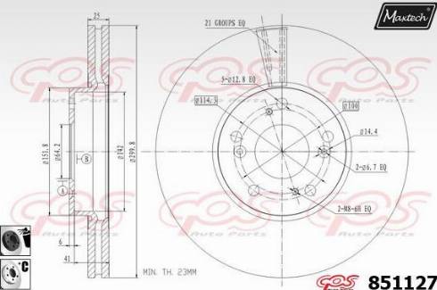 Maxtech 851127.6060 - Гальмівний диск avtolavka.club