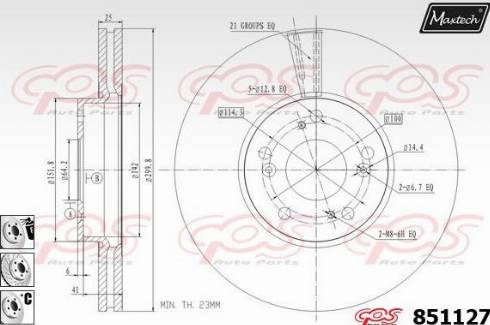 Maxtech 851127.6880 - Гальмівний диск avtolavka.club