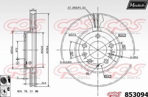 Maxtech 853094.6060 - Гальмівний диск avtolavka.club