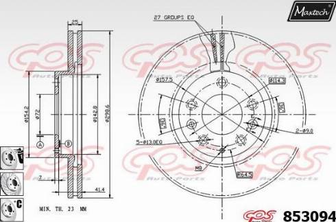 Maxtech 853094.6880 - Гальмівний диск avtolavka.club