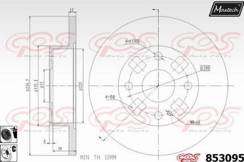 Maxtech 853095.6060 - Гальмівний диск avtolavka.club