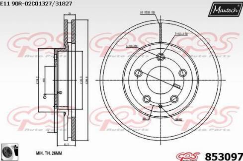 Maxtech 853097.0060 - Гальмівний диск avtolavka.club